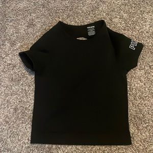 black, cut out back, athletic top from PINK
